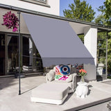 Manual Retractable Awning Canopy-118'' Non-Screw Outdoor Sun Shade Cover with UV Protection Sale to 53444543
