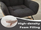 Teddy Fabric Wingback Glider Rocker & Ottoman Set, Nursery Nursing Rocking Chair with Side Storage 75497389