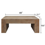 ZUN Natural Wood Living Room Table Versatile Tea Table ,Rustic Wood Coffee Table W2729P199001