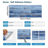 40 Pcs Blue Wood Grain Flooring, Peel Stick Floor Tile, PVC Self-Adhesive DIY Flooring Removable 02112486