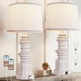 Table Lamps for Nightstand Set of 2, Bedside Lamp with Dual USB Charging Ports, Farmhouse Decor W3355P323259