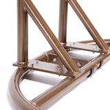 Brown Wicker Hanging Double-Seat Swing Chair with Stand w/Beige Cushion 9716KD3-BB