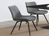 Grey Tufted Swivel Dining Chairs B062P145620