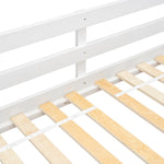 ZUN Twin Size High Loft Bed with Ladder landing Platform, Ladders, Guardrails,White W504119725