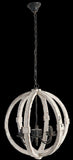 6 - Light Wood Chandelier, Hanging Light Fixture with Adjustable Chain for Kitchen Dining Room Foyer W2078138916