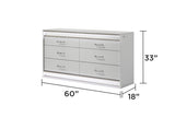Glam Modern Style 6- Drawer Dresser Made with Wood in White B009P243212