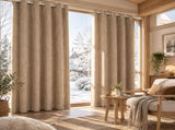 2pcs yellow 100% blackout curtains with snap-on top, suitable for hanging use. They have functions 83756720