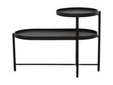 2-Tier Black Side Table with Storage Sofa Table for Living Room Metal Frame & Wooden Desk End Table 10905612
