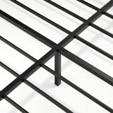 Oak King Floating Bed Frame with LED Lights, Wave Curve Wood Texture Bed with Heavy Duty Metal Slats W1820P333577