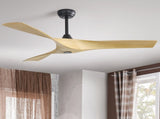 52 Inch Modern Ceiling Fan With 3 ABS Blades Remote Control Reversible DC Motor Without Light For W934P264508