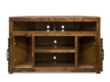 52 inch Corner TV Stand Console for TVs up to 55 inches, No Assembly Required, Whiskey Finish B108P160088