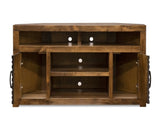 52 inch Corner TV Stand Console for TVs up to 55 inches, No Assembly Required, Whiskey Finish B108P160088