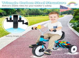 Toddler Tricycle with Rainbow LED Wheels, Foldable 3-in-1 Balance Bike with Carbon Steel Frame, 53048540