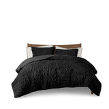 King/Cal King Ruched Fur Down Alternative Comforter Set B035129368