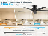 44 inch Ceiling Fans with Lights, Large Air Volume Ceiling Fans with Reversible Quiet DC Motor and 84109418