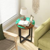 20-inch round end table with epoxy top for indoor and outdoor use 34391058