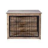 ZUN Dog Crate Furniture , Wooden Dog Crate with Double Doors, Dog Furniture, Indoor Dog Kennel, W331P225793