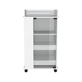 Baltimore Bar Cart with Casters, Glass Door and 2-Side Shelf B070P188861