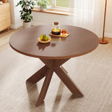 Round Dining Table Modern Farmhouse Kitchen Table, Cherry N779P266070C