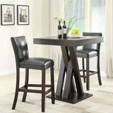 Cappuccino Double X Base Square Bar Table B062P145581