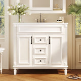 ZUN 36'' Bathroom Vanity with Top Sink, Modern Bathroom Storage Cabinet with 2 Soft Closing Doors and 2 18941742