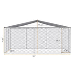 ZUN Dog Kennel Outdoor with Waterproof Canopy 181" * 181" *71.65" 77530509