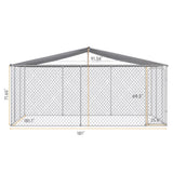 ZUN Dog Kennel Outdoor with Waterproof Canopy 181" * 181" *71.65" 77530509