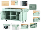 Kitchen Cart with Rubber wood Drop-Leaf Countertop ,Cabinet door internal storage racks,Kitchen 88352864
