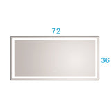 ZUN 72 in. W x 36 in. H LED Single Bathroom Vanity Mirror in Polished Crystal Bathroom Vanity LED Mirror W127253469