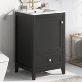 20" Bathroom Vanity with Sink, Bathroom Cabinet with Soft Closing Door, Storage Rack and A Drawer, N725P185452B