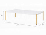Modern Contemporary Living Room Coffee Table 1pc White and Gold Finish Glam Home Furniture B2741P335228