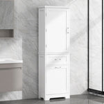 ZUN Tall Bathroom Storage Cabinet, Freestanding Storage Cabinet with Two Different Size Drawers and WF312730AAK