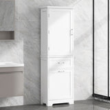 ZUN Tall Bathroom Storage Cabinet, Freestanding Storage Cabinet with Two Different Size Drawers and WF312730AAK