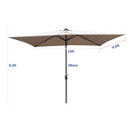 ZUN 10 x 6.5t Rectangular Patio Solar LED Lighted Outdoor Umbrellas with Crank and Push Button Tilt for 81526358