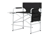 Silver White Iron Pipe Black Cloth Surface Plastic Sprayed Iron Round Pipe Director's Chair 70387054