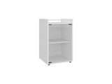 Bar Cabinet, 1 Glass Door, 3 Shelves, White B097P350285
