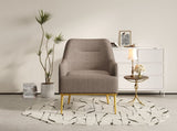 Modern Accent Chair Upholstered Armchair Single Sofa Chair with Curved Backrest and Gold Metal Legs N763P360684D