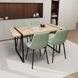59" MDF light wood dining and modern dining chair 4-piece set, medieval wooden kitchen dining 82148383