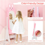 Kids Pink Vanity Set Princess Makeup Dressing Table And Chair Set With Jewelry Armoire 40469027