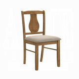 Weathered Oak 5-Piece Dining Set with Upholstered Seat B062P209306