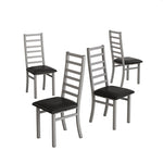 ZUN Metal Dining Chairs Set of 4, Steel Legs and PU Leather Seats, High Back Armless Dining Chairs, for W757P232719