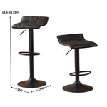 ZUN Belham Swivel Black Bonded Leather Adjustable Bar Stool, Set of 2 T2574P165093