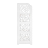 ZUN Wood-plastic Board Four Tiers Carved Shoe Rack White A 97499052