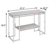 Natural Oak and Chrome Sofa Table B062P181393