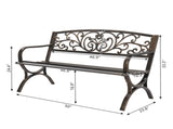 50in Butterfly Back Cross Feet Bronze Iron Bench 83878170