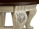 22'' Two Tone Round End Table,Solid Wood Sofa Side Table with Shelf,Living Room Corner Table Easy 69231316