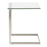 Zenn Contemporary End Table with Clear Glass by LumiSource B202P223406