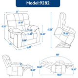 ZUN Lift Recliner Chair Heat Massage Dual Motor Infinite Position Up to 350 LBS Large Electric Power W1803P151610