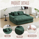COOLMORE Chenille 2-seater lazy sofa With 5 back pillows,Comfy Sofa- Deep Seat Couch for Living W395P197931
