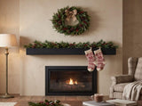 60'' Fireplace Mantel Pine Wood Wall-Mounted & Floating Shelf for Home Decor with Textured Wood W2640P534718